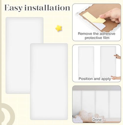 Hahafelt 4 Pack Wall Padding Headboard 15.75" x 7.87" x 1.18" White