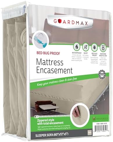 Guardmax Sleeper Sofa Mattress Protector Zippered, Bed Bug Mattress Cover