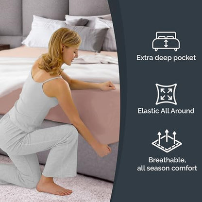 CGK Linens Extra Deep Split King Fitted Sheet Only - Lavender Pink