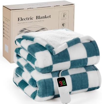 Heated Blanket Electric Throw 50"X60", Heating Blanket Throw, Teal