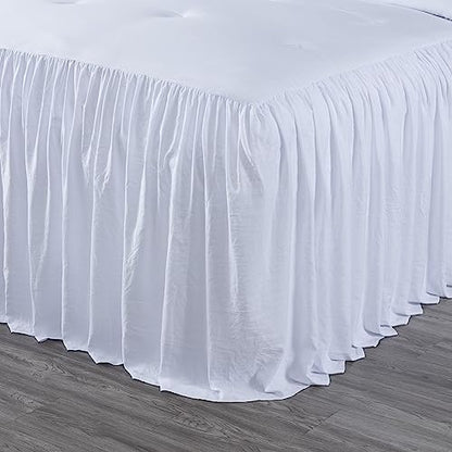 Chezmoi Collection Sinclair 3-Piece Ruffle Skirt Bedspread Set - French Country Chic Farmhouse - Full, White