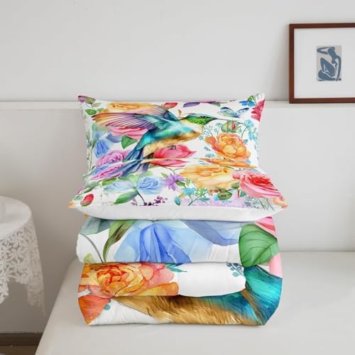 Feelyou Hummingbird Bedding Set Toddler Size 3Pcs for Kids Boys Girls