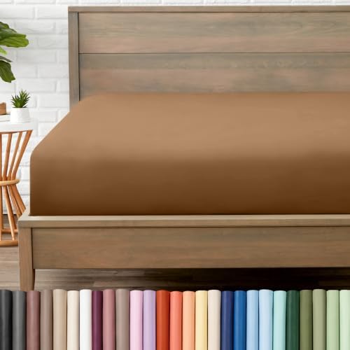 Bare Home Twin Fitted Sheet - 1800 Ultra-Soft (Twin, Caramel)
