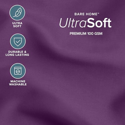 Bare Home Queen Comforter Set - 1800 Ultra Soft (Queen, Plum)