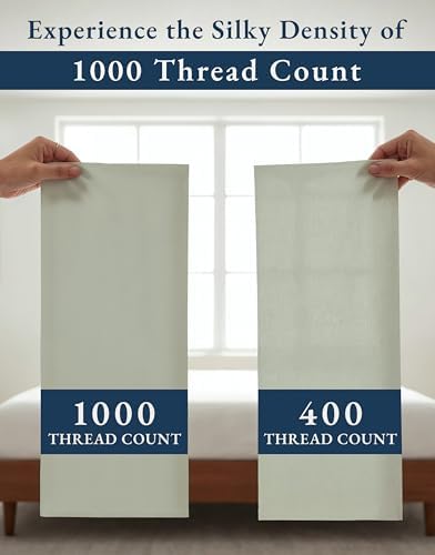 LANE LINEN Sheets for Twin XL 100% Egyptian Cotton Sateen - Mineral