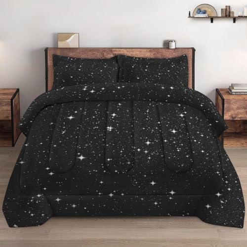 Pamnest Queen Comforter Set, 3 Pieces Space Starry Bedding, All Season