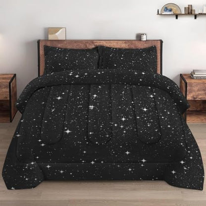 Pamnest Queen Comforter Set, 3 Pieces Space Starry Bedding, All Season