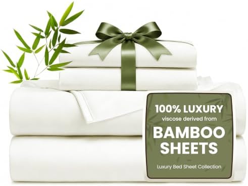 Love's cabin 100% Rayon Derived from Bamboo, King Size Sheet Set, 6 Pieces