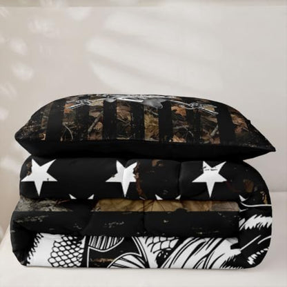 Feelyou Camo Fish Comforter Set Toddler Size Bedding Set for Kids Boys