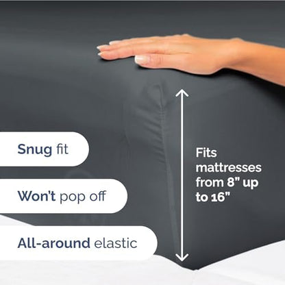 Full Size 4 Piece Sheet Set - Ultra Soft & Cooling Bed Sheets - Slate Blue