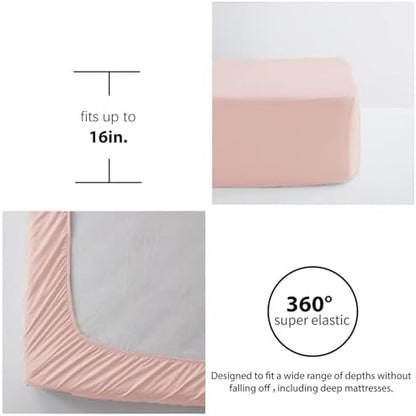 Zzlpp Twin Comforter Set 5 Piece, Pink Bed in a Bag Twin Size Bedding Sets