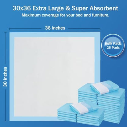 SOFYFINE Bed Pads 30"x36" Thicken Elderly Adults Incontinence Underpads Disposable, Absorbent Chucks Waterproof,XL Extra Large Puppy Pee Training Pad[75 Pads]
