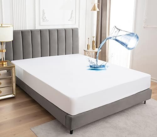 Sufdari Twin XL Mattress Protector,Waterproof Mattress Protector,Fitted Sheet Style Mattress Cover with 18" Deep Pocket,Washable and Comfortable-White,Twin XL