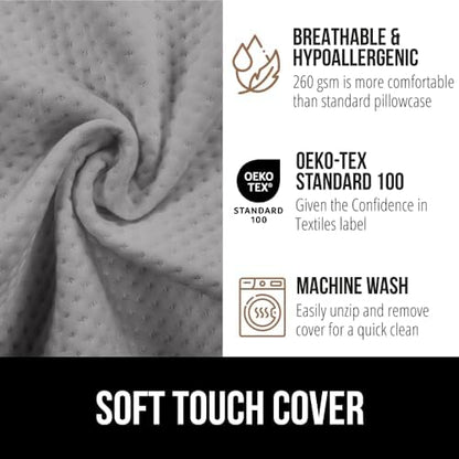 GORILLA GRIP Patented Bed Wedge Pillow for Headboard Gap, Twin/XL,Soft Gray