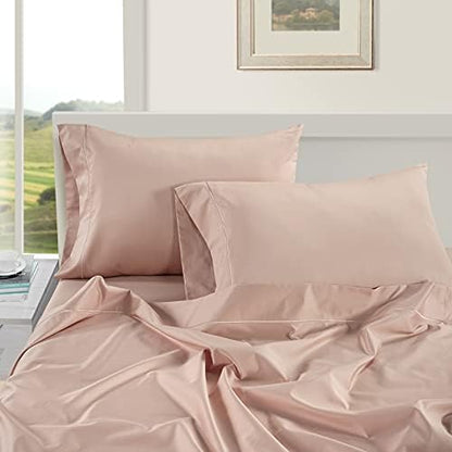 LANE LINEN Luxury 100% Egyptian Cotton Sheets Queen Size Bed Set, Eco-Friendly Oeko-Tex Certified, Fade Resistant, Fully Elasticized Fitted, Machine Washable, Cooling Cotton Bed Sheet – Vintage Petal