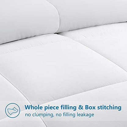 EASELAND Twin Size Down Alternative Comforter, White, 64x88 Inches