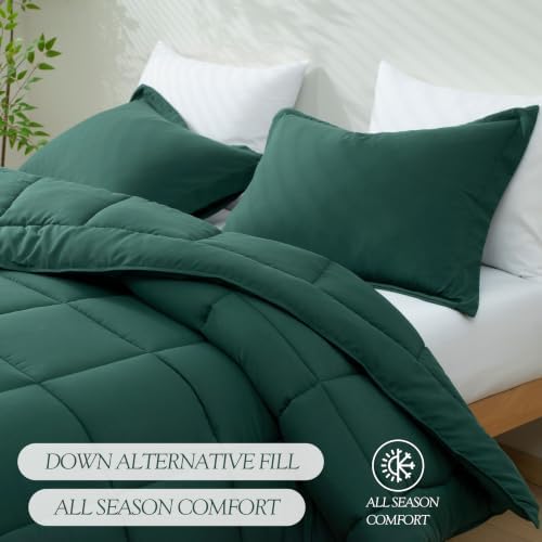 HIG 3pc Emerald King Size Bedding Comforter Set Duvet Insert Blanket