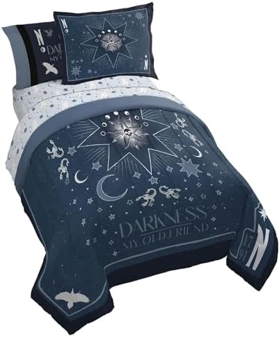 Wednesday Addams Twin Comforter Set 5 Piece Bedding for Girls, Blue