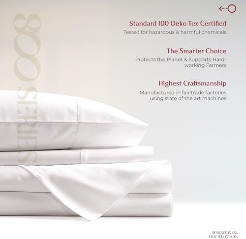 Mayfair Linen 100% Egyptian Cotton California King Sheet Sets - Luxury 800 Series Tranquil Collection Egyptian Cotton Cal King Sheets (4 PC, Silver Grey), Soft Cooling 16" Deep Pocket Hotel Sheet Set