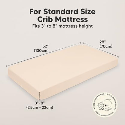 KeaBabies 2pk Organic Cotton Crib Sheets for Boys Girls 52x28, Cameo