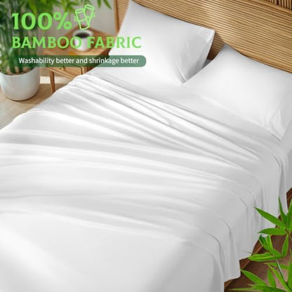 SONORO KATE 100% Viscose Derived from Bamboo_Sheets, Extra Deep Pocket,4PC
