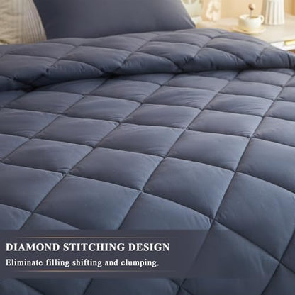 Oversized King Comforter, Super King Comforter Oversized, All Season Soft Quilt Down Alternative Duvet Insert with 8 Corner Tabs(120x98, Grey)