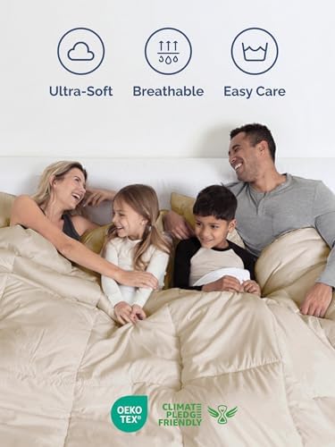 Full Comforter Set - 7 Piece Bed in a Bag Full Size Bed Set, Soft - Wheat