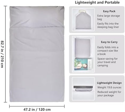 Sleeping Bag Liner, Ultralight & Compact Travel Sheet for Hotel