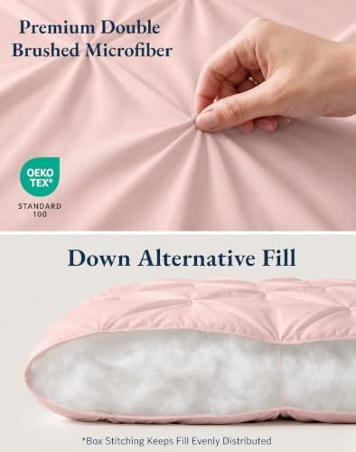 LANE LINEN Bed in a Bag King Pink Comforter Set - All Season Soft & Cozy