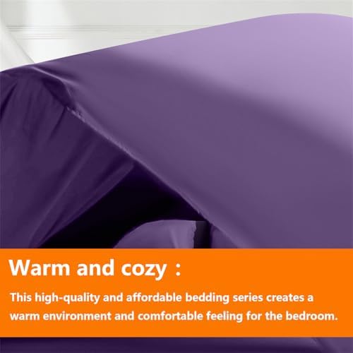 TAIMIT Purple Twin Size Comforter Set - 5 Pieces, Bed in a Bag Bedding Sets with All Season Soft Quilted Warm Fluffy Reversible Comforter,Flat Sheet,Fitted Sheet,1 Pillow Shams,1 Pillowcases