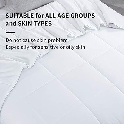 HOMBYS Lightweight Cooling Comforter King Size,100% Viscose Derived from Bamboo Shell Down Alternative Duvet Insert,White Soft All Season Comforter for Hot Sleepers,8 Corner Tabs