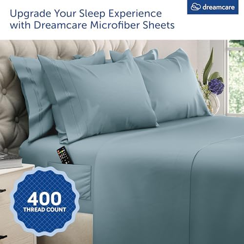 DREAMCARE California King Sheet Sets - 6 pcs Breathable Cooling Sheets