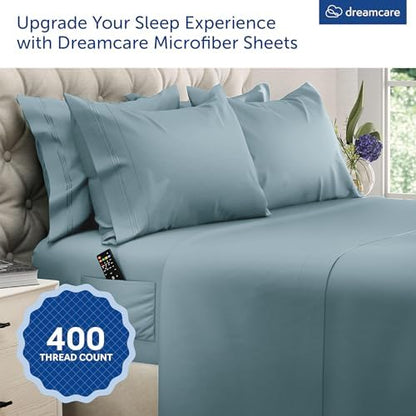 DREAMCARE California King Sheet Sets - 6 pcs Breathable Cooling Sheets