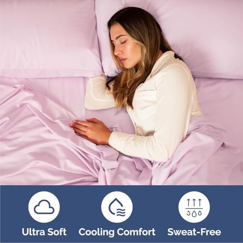 Cal King Size 4 Piece Sheet Set - Breathable & Cooling Sheets - Light Pink