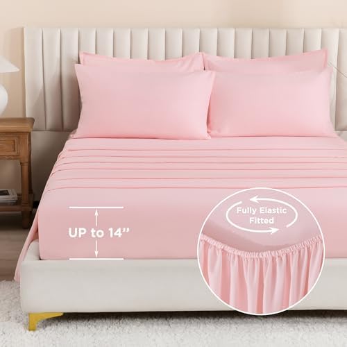 Litanika Pink Twin XL Comforter with Sheets - 5 Pieces Bed in a Bag