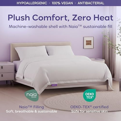 Mellow Cloud Cold Cooling Comforter for Hot Sleepers, Built-in Duvet, White