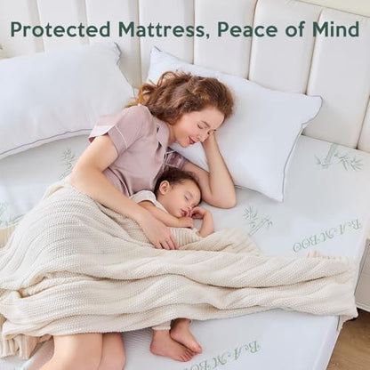 MUXHOMO 2 Pack Twin Mattress Protector Waterproof, Mattress Cover Twin Size Bed, Cooling and Breathable Bed Pad Cover, Deep Pocket 8"-21"