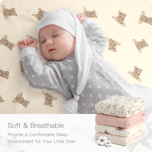 Organic Pack and Play Sheets Fitted 38”x26”Playard Bedding Sheet Bed Cover