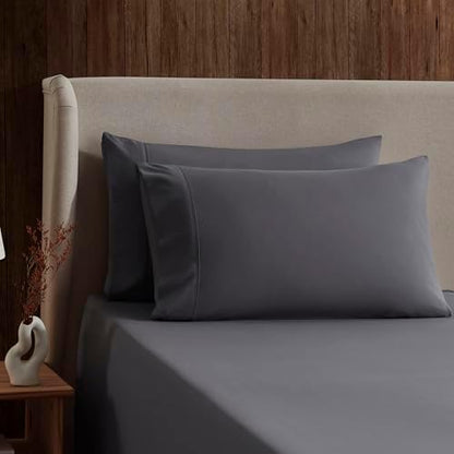 Nestl Twin XL Sheet Set - Bed Sheets - Dark Grey - 3-Piece Deep Pocket