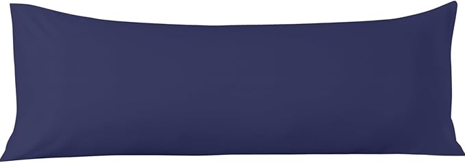 Comfort Beddings Body Pillowcase, 100% Organic Cotton 600 Thread Count Sateen, Soft Cooling Blue, 1-Pack, Hidden Zipper Closure, Hotel Quality, Fade & Shrink Resistant, 20 x 48 Inches