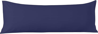 Comfort Beddings Body Pillowcase, 100% Organic Cotton 600 Thread Count Sateen, Soft Cooling Blue, 1-Pack, Hidden Zipper Closure, Hotel Quality, Fade & Shrink Resistant, 20 x 48 Inches