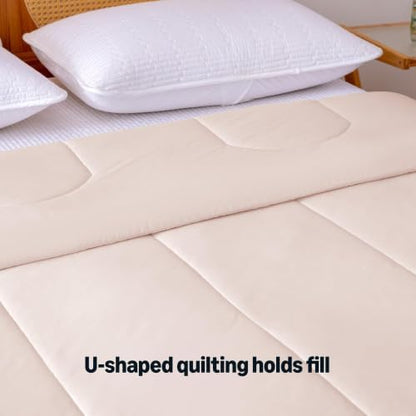 Amazon Basics Cooling Comforter, Temperature Regulating Blanket for Hot Sleepers, Summer & All Season Bedding, Lightweight, 106"x90", King, Pink