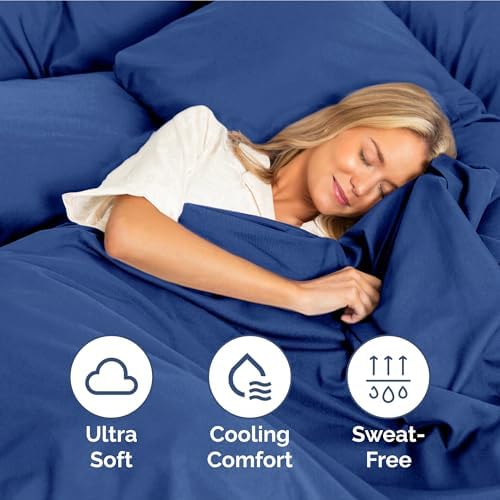 Full Size 4 Piece Sheet Set - Ultra Soft & Cooling Bed Sheets - Cobalt Blue
