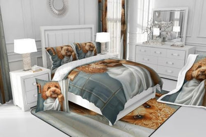 jejeloiu Funny Dog Comforter Set Queen Size Kids Puppy Dog Bedding Set for Boys Girls Teens Dachshund Duvet Breathable Cute Animal Quilt Bedroom Decor,1 Comforter with 2 Pillowcase