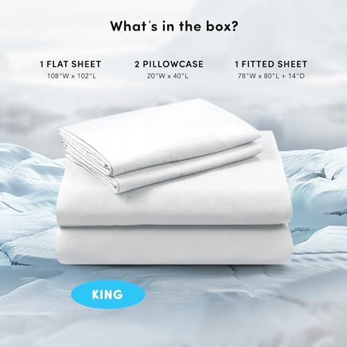 Comfort Spaces Coolmax Moisture Wicking Cooling Sheet Set, King 4 Piece