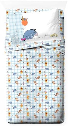 Jay Franco Kids Sheet Set with Fitted, Flat Sheets & Pillow Cover - Ultra-Soft Bedding with Pillowcase for Room Decor, White - Winnie The Pooh, 3 Piece Twin