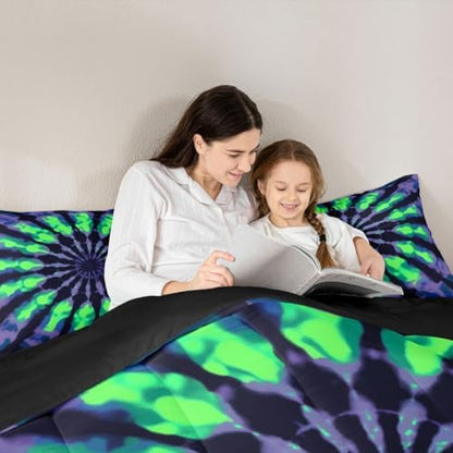 Feelyou Tie Dye Comforter Set Toddler Size 3Pcs for Kids Boys Girls