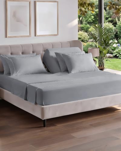 Flex Top Split Head King 6 Piece Sheet Set - Soft & Cooling - Steel Blue