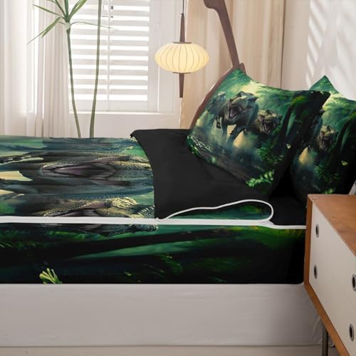 Feelyou Dino Dinosaur Comforter Set Twin Size Kids Boys Girls Bedding