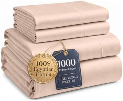 LANE LINEN Cooling Bed Sheets Queen 100% Egyptian Cotton - Sepia Rose